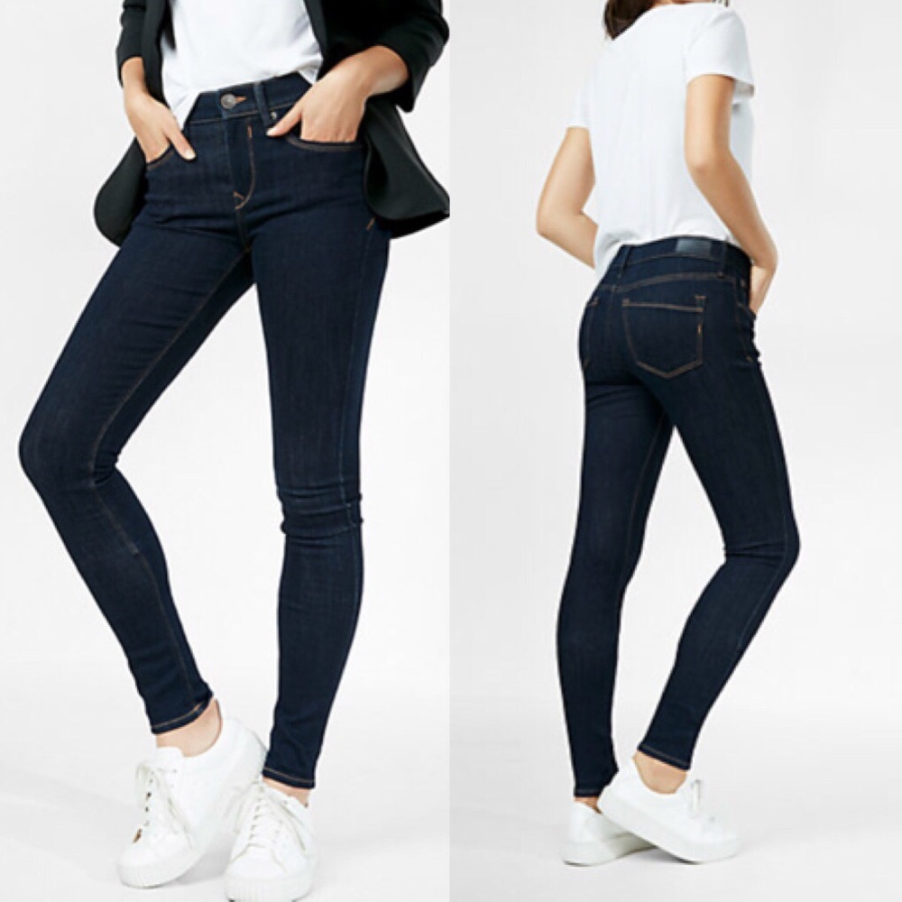 Express Mia mid rise dark jean legging